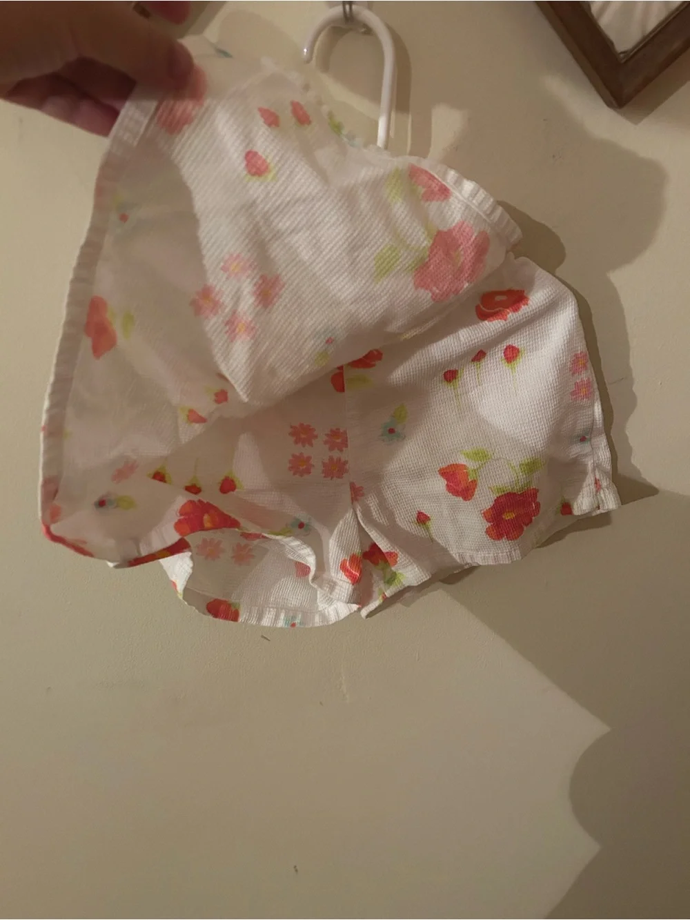Vintage Osh Kosh White Floral Patterned Skort w Button